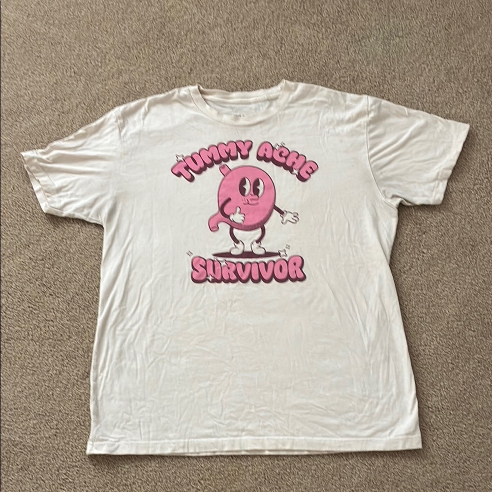 Tummy Ache Survivor Shirt - Pink Graphic